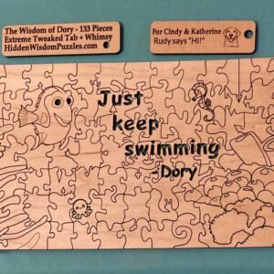 Finding Nemo Puzzle, Just Keep Swimming quote custom wooden jigsaw puzzle