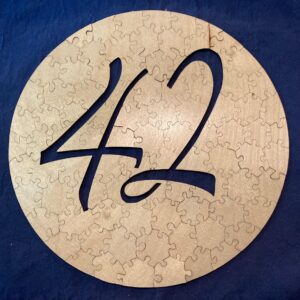 number 42 wooden jigsaw puzzle