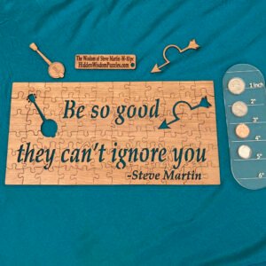 custom wooden jigsaw puzzle steve martin quote banjo puzzle